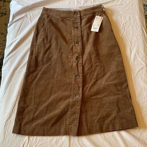 UNIQLO A Line Corduroy Midi Skirt